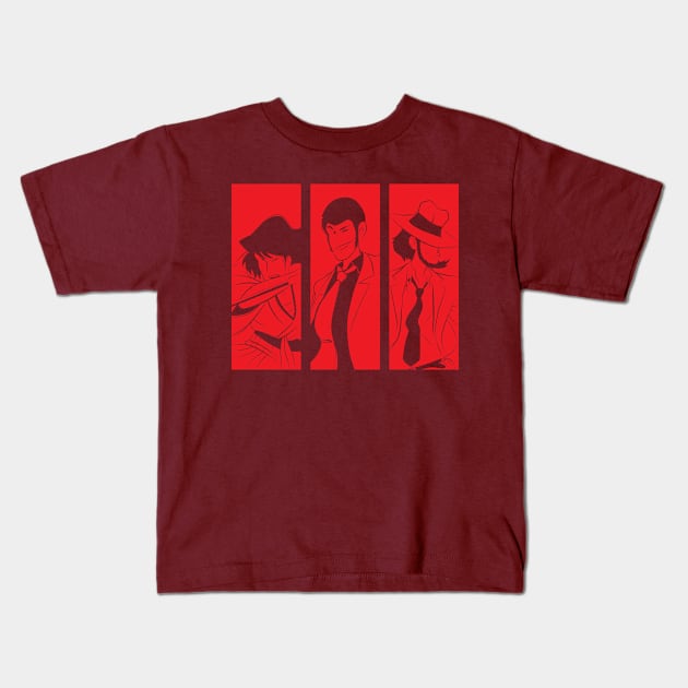 037c Lupin Red Kids T-Shirt by Yexart